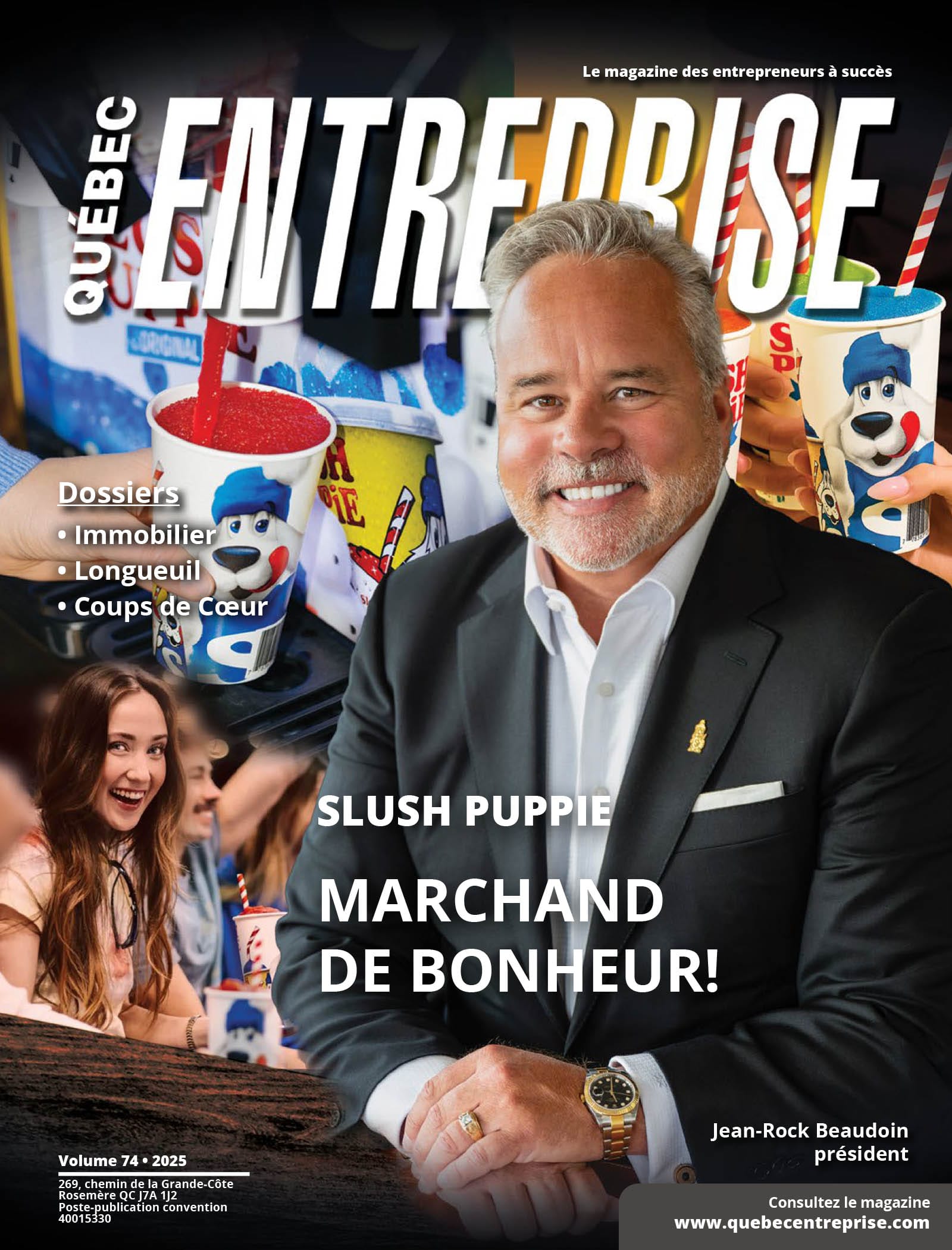 Slush Puppie Canada à la une du magazine Québec entreprises